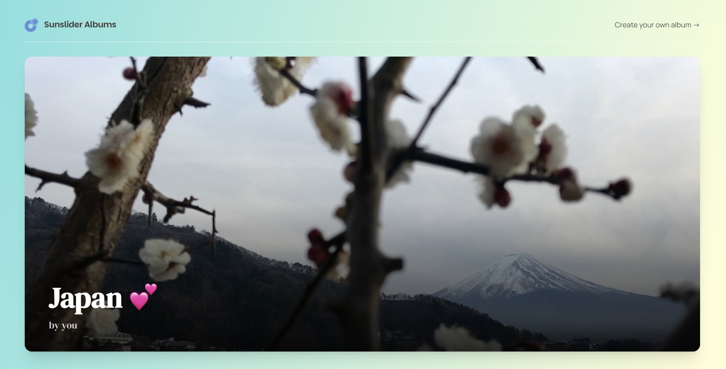 Example Sunslider album: a trip to Japan