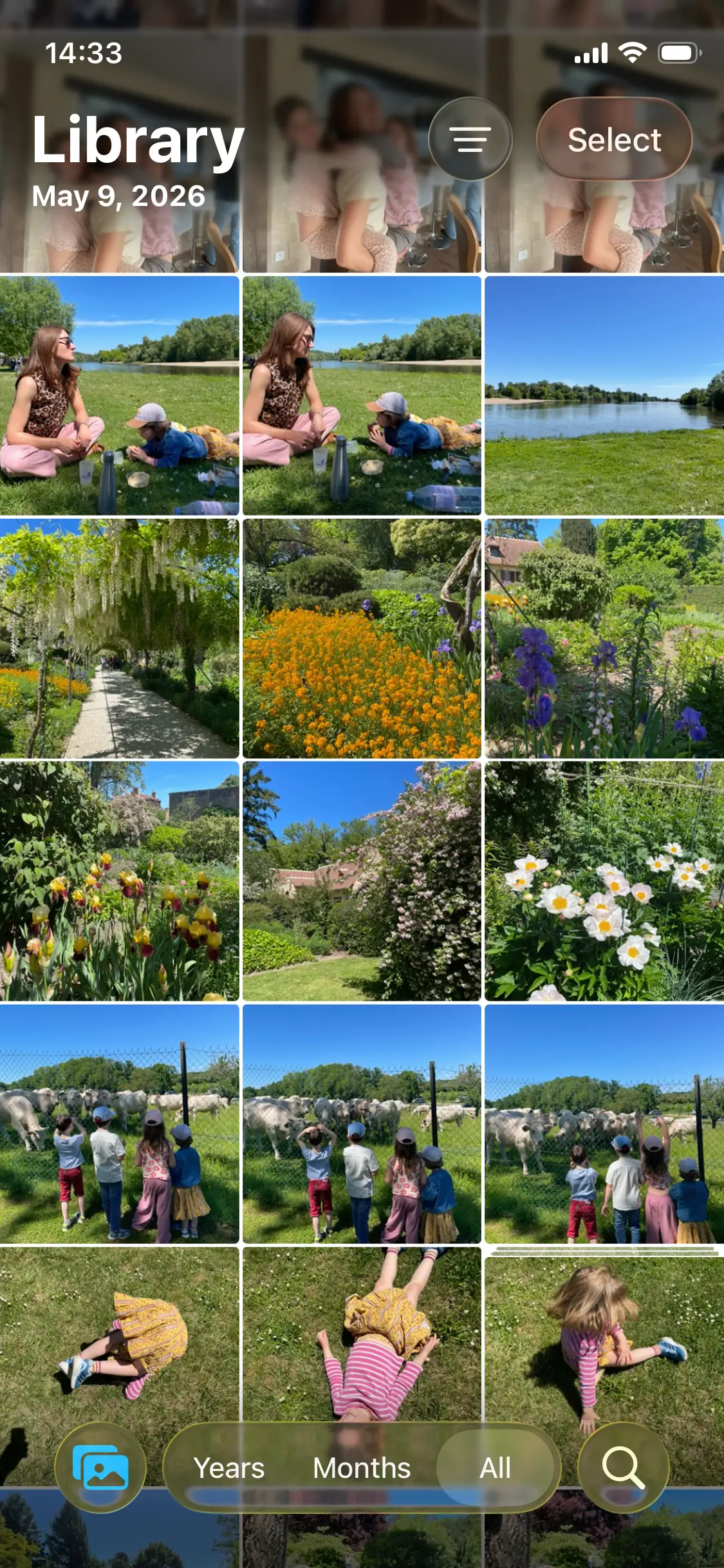 Another person's phone gallery, with their own photos from the same weekend